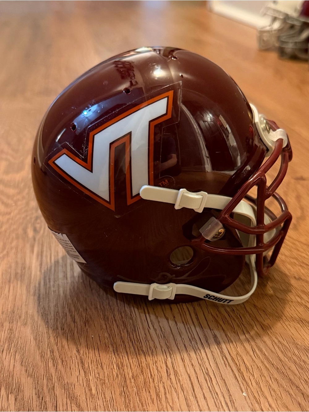 AIR Virginia Tech Hokies Maroon MINI Football Helmet by Schutt 5.5”
